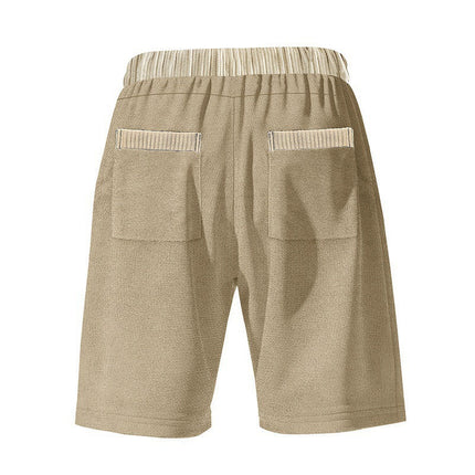 Men's Contrast Paneled Shorts | Elastic Waistband | Stylish Casual Wear | Breathable Fabric | Comfortable Fit | Versatile Design | Trendy Clothing for Men
