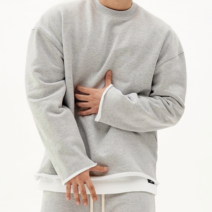 Men's Loose Fit Sweatshirt | 100% Cotton | Solid Color Pullover | Long Sleeve | Crew Neck | Casual Basic Street Style | Eco-Friendly | Fall Winter Spring | Breathable Soft | Classic Comfortable Activewear