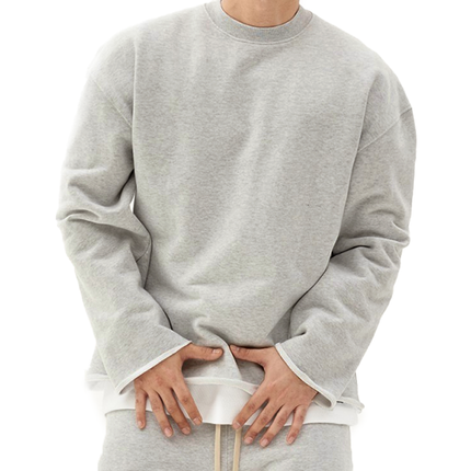 Men's Loose Fit Sweatshirt | 100% Cotton | Solid Color Pullover | Long Sleeve | Crew Neck | Casual Basic Street Style | Eco-Friendly | Fall Winter Spring | Breathable Soft | Classic Comfortable Activewear
