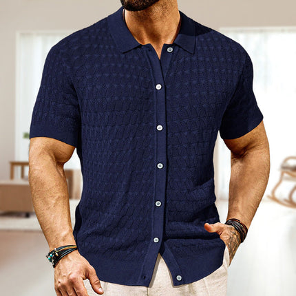Men's Knitted Polo Shirt | Short Sleeve | Solid Color | Classic Design | Premium Quality Fabric | Breathable | Durable Construction | Casual & Semi-Formal Wear