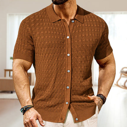 Men's Knitted Polo Shirt | Short Sleeve | Solid Color | Classic Design | Premium Quality Fabric | Breathable | Durable Construction | Casual & Semi-Formal Wear