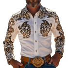 Men's Western Cowboy Style Shirt | Retro Vintage Print | Long Sleeve | Lapel Collar | Casual Wear | High-Quality Cotton Blend | S to 3XL | Ideal for Country Festivals | Breathable & Durable | Timeless Design