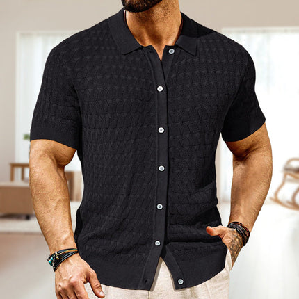 Men's Knitted Polo Shirt | Short Sleeve | Solid Color | Classic Design | Premium Quality Fabric | Breathable | Durable Construction | Casual & Semi-Formal Wear