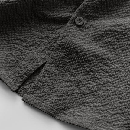 Men's Short Sleeve Shirt | Solid Color | Textured Fabric | Tailored Fit | Versatile Casual & Semi-Formal | High-Quality Breathable Material | Men's Apparel & Accessories | Modern Stylish Design