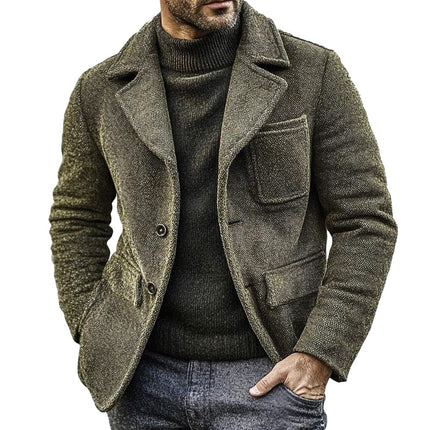 Men's Vintage Single Breasted Canvas Jacket | Classic Style Outerwear | Full-Length Sleeves | Durable Breathable Fabric | Timeless and Elegant Design | Available in Multiple Sizes and Colors