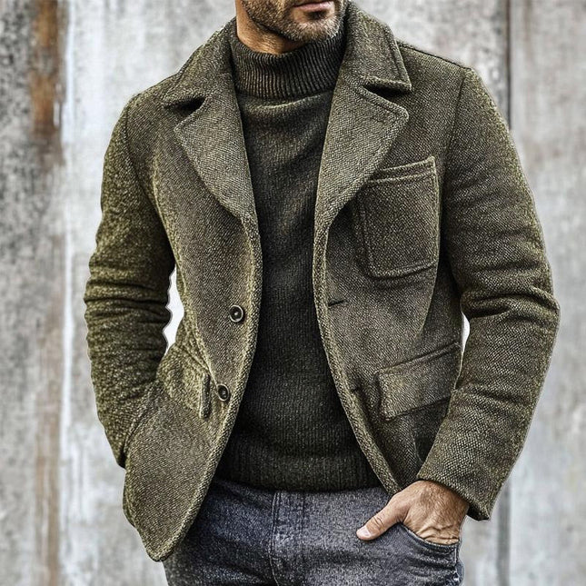 Men's Vintage Single Breasted Canvas Jacket | Classic Style Outerwear | Full-Length Sleeves | Durable Breathable Fabric | Timeless and Elegant Design | Available in Multiple Sizes and Colors