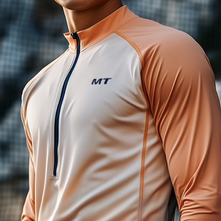 Men's Quick-Drying Long Sleeve Active T-Shirt | Zipper Collar | Sports Casual Wear | Lightweight & Breathable | Gym Running Outdoor Activities | Sizes S-3XL | High Performance Fabric