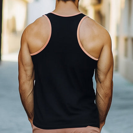 Men's Black Cotton Tank Top | Skin-Friendly Soft Breathable Fabric | Casual Versatile Sleeveless Shirt | Relaxed Fit Scoop Neck | Available in Size Small to 3XL | Ideal for Workout or Daily Wear
