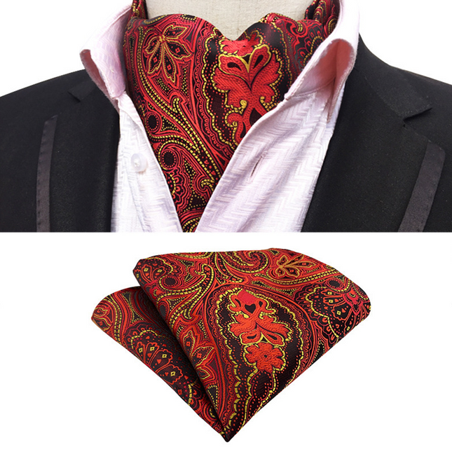 Men's British Style Neck Scarf | Luxury Jacquard Fabric | Elegant Classic Patterns | Versatile Styling Options | Warm & Comfortable | Easy Care | Perfect for Formal & Casual Outfits | Timeless Men's Accessory