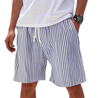 Men's Casual Shorts | Cotton Blend | Striped Elastic Waist | Loose Fit | Vacation Ready | Breathable Fabric | Adjustable Drawstring | Versatile Beachwear | Sizes & Colors Available