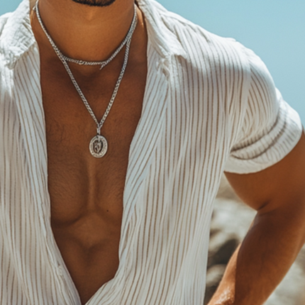 Men's Retro Casual Shirt | Striped Print | Lapel Short Sleeve | Cotton Blend | Breathable Comfortable Fabric | Versatile for Casual & Semi-Formal | Fashion-forward Design | Available in S-3XL Sizes