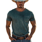 Men's Western Cowboy T-Shirt | Cotton Blend | Short Sleeve | Classic Style | Crew Neck | Casual Outdoor Wear | Breathable & Durable | Rugged Design