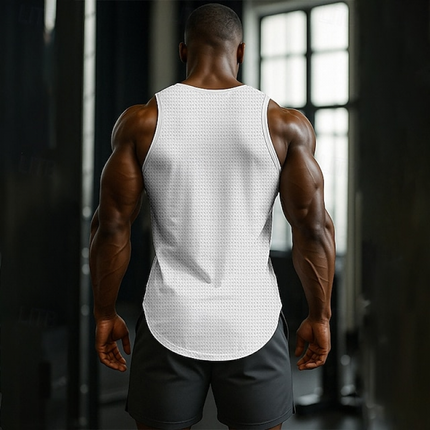 Men's Solid Color Henley Collar Sleeveless Tank Top | Lightweight Casual Summer Wear | Relaxed Fit | Breathable Fabric | Versatile for Workouts & Leisure | Stylish Men's Apparel
