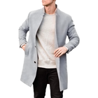Men's Mid-length Coat | Stand Collar | Single Breasted | Versatile Colors | High-quality Fabric | Stylish & Functional Outerwear | Sleek Streamlined Design | Elegant Silhouette | Warm and Comfortable