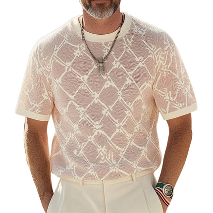 Men's Knitted Short Sleeve T-Shirt | Summer Fashion | Soft Breathable Fabric | Casual Fit | Crew Neck | Cool Ventilation | Versatile Style | Available in Sizes S to 3XL