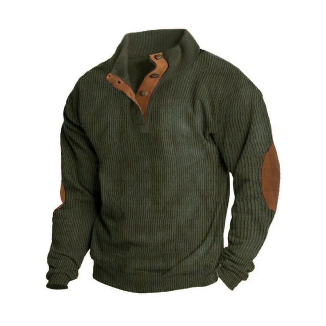 Men's Outdoor Stand Collar Long Sleeve Sweatshirt | Casual Wear | Breathable Fabric | Durable Corduroy | Relaxed Fit | Versatile Style | High-Quality Comfort