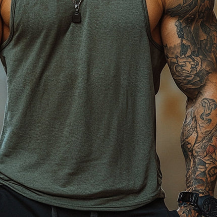 Men's Summer Tank Top | Sports Crew Neck Cotton Blend | Breathable Sleeveless Shirt for Casual & Athletic Wear