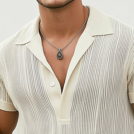 Men's Breathable Knitted Polo Neck T-Shirt | Classic Summer Style | Short Sleeve | Soft Fabric | Moisture-Wicking | Versatile Fit | Sizes S-3XL | Easy Care | Smart-Casual Comfort