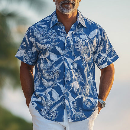 Men's Casual Short Sleeve Shirt | Breathable Linen | Summer Fashion | Stylish Print | Comfortable Fit | Lightweight | Easy Care | Versatile Design