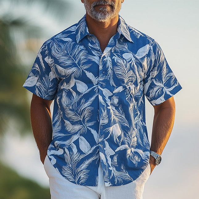 Men's Casual Short Sleeve Shirt | Breathable Linen | Summer Fashion | Stylish Print | Comfortable Fit | Lightweight | Easy Care | Versatile Design