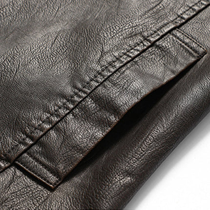 Men's Leather Vest | Soft Vintage Style | Double Layer Fleece Collar | Italian Calfskin Trim | Heavy-duty Brass Zipper | Antiqued Snaps | Multiple Pockets | Handcrafted Outerwear