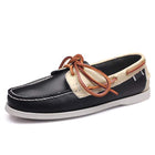 Men's Leather Moc-Toe Boat Shoes | 360° Lacing System | Rustproof Eyelets | Contrast Stitching | Flexible Outsole | Casual Cool Style | Timeless Appeal