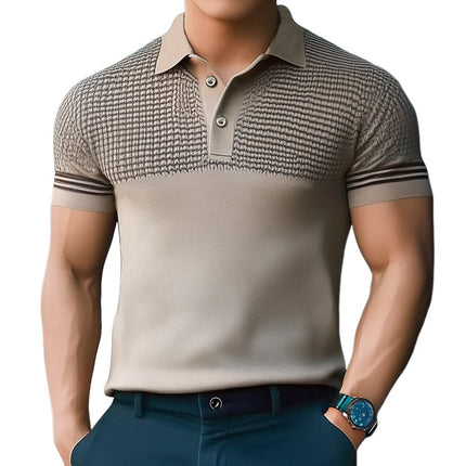 Men's Summer Business Polo Shirt | Textured Knitted Fabric | Short Sleeve | Breathable Lightweight | Classic Collar | Soft & Durable | Professional Style | Sizes S-3XL | Ideal for Warm Weather