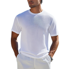 Men's Cotton Blended Waffle Short Sleeve T-Shirt | Round Neck | Loose Fit Casual Top | Comfortable & Stylish | Perfect for Everyday | Soft & Breathable Fabric | Versatile Vintage Look
