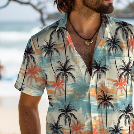 Men's Hawaiian Print Shirt | Short Sleeve | Summer Casual Beachwear | Lightweight Cotton | Vibrant Tropical Designs | Available in Sizes S to 3XL | Breathable Relaxed Fit | Perfect for Beach Parties