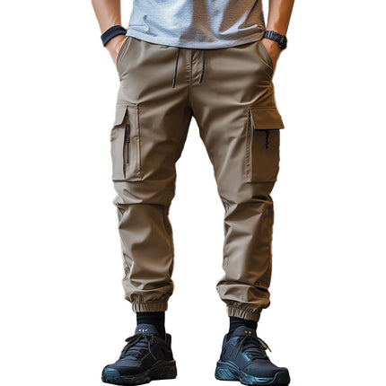 Men's Cargo Sports Pants | Solid Color | Lightweight & Breathable | Relaxed Fit | Adjustable Drawstring | Multiple Pockets | Summer Comfort | Versatile Style