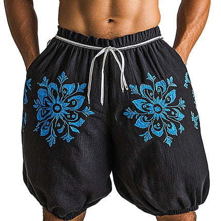 Men's Summer Linen Shorts | Cowboy Embroidered Design | Lightweight & Breathable | Relaxed Fit | Adjustable Waistband | High-Quality Linen Fabric | Casual & Stylish | Perfect for Hot Weather | Versatile Everyday Wear