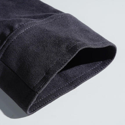 Men's Vintage Suede Jacket | Single Breasted | Stand Collar | Classic Fit | Long Sleeve | Premium Faux Suede | Lightweight | Solid Color | Casual to Smart Casual | Fall & Spring Outerwear