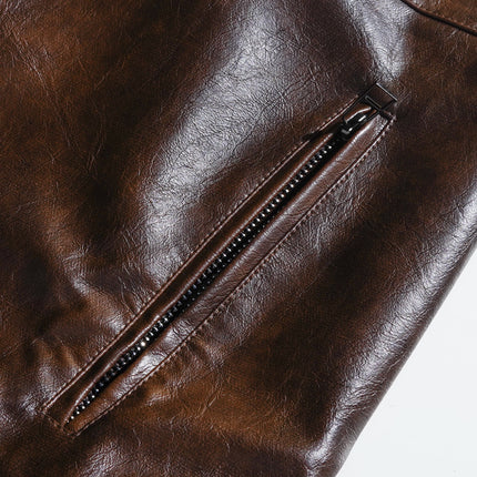 Men's Leather Jacket | Vintage Distressed Style | Long Sleeve | Zipper Closure | High-Quality Leather | Rugged Charm | Timeless Fashion | Versatile Outerwear | Durable & Comfortable | Perfect for Layering
