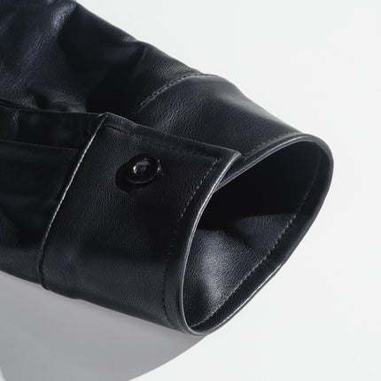 Men's Leather Long Sleeve Shirt | Slim Fit | Classic Casual Design | Premium Soft Leather | Tailored Look | Button-Down Closure | Versatile Styling | Durable & Fashionable | Ideal for Day & Night Wear
