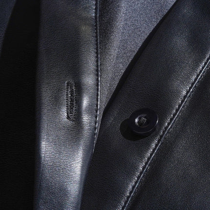 Men's Leather Long Sleeve Shirt | Slim Fit | Classic Casual Design | Premium Soft Leather | Tailored Look | Button-Down Closure | Versatile Styling | Durable & Fashionable | Ideal for Day & Night Wear