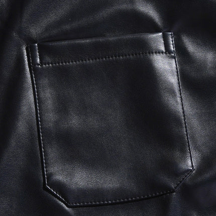 Men's Leather Long Sleeve Shirt | Slim Fit | Classic Casual Design | Premium Soft Leather | Tailored Look | Button-Down Closure | Versatile Styling | Durable & Fashionable | Ideal for Day & Night Wear