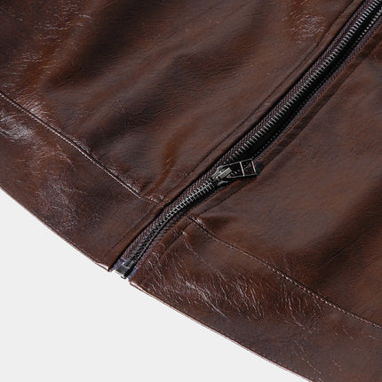 Men's Leather Jacket | Vintage Distressed Style | Long Sleeve | Zipper Closure | High-Quality Leather | Rugged Charm | Timeless Fashion | Versatile Outerwear | Durable & Comfortable | Perfect for Layering