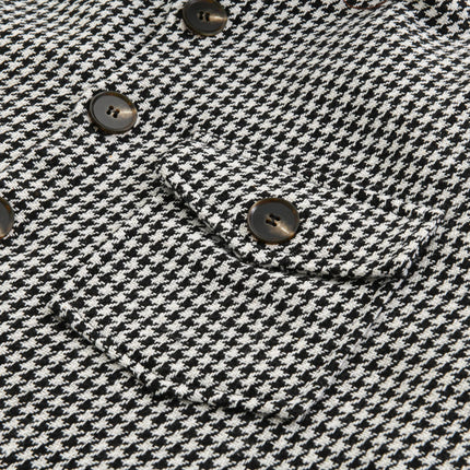 Men's Houndstooth Shirt Jacket | Vintage Lapel Design | Single Breasted Closure | Classic Outerwear | Versatile Layering | Stylish and Practical | Casual & Semi-Formal Wear | Comfortable Fit | Functional Pockets