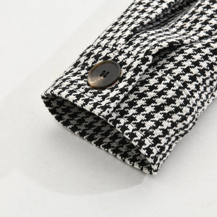 Men's Houndstooth Shirt Jacket | Vintage Lapel Design | Single Breasted Closure | Classic Outerwear | Versatile Layering | Stylish and Practical | Casual & Semi-Formal Wear | Comfortable Fit | Functional Pockets