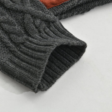 Men's Cable Knit Sweater | Vintage Style | Stand Collar | Full-Length Sleeves | Cozy Knit Fabric | Versatile Layering | Classic Colors | Charcoal Grey | Navy Blue | Beige | Warmth and Comfort