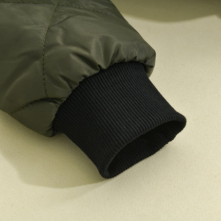 Men's Thermal Jacket | Padded Stand Collar | Solid Color | Warm Insulated Outerwear | Durable Polyester | Stylish Winter Coat | Casual & Formal Wardrobe Essential | With Side Pockets | Elasticized Cuffs