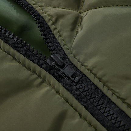 Men's Thermal Jacket | Padded Stand Collar | Solid Color | Warm Insulated Outerwear | Durable Polyester | Stylish Winter Coat | Casual & Formal Wardrobe Essential | With Side Pockets | Elasticized Cuffs