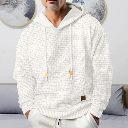 Men's Solid Color Long Sleeve Hoodie | Relaxed Fit | Soft Fabric | Attached Hood | Perfect for Fall & Winter | Comfortable Casual Apparel | Suitable for Outdoor Activities & Lounging