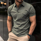 Men's Slim Fit Polo Shirt | Cotton Polyester Blend | Classic Lapel Collar | Short Sleeve | Buttoned Placket | Ribbed Cuffs | Comfortable Versatility for Casual & Semi-Formal Occasions | Varied Colors & Sizes