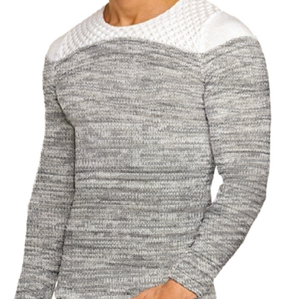 Men's Striped Knit Sweater | Casual Crew Neck | Long Sleeve | Soft Warm Fabric | Classic Versatile Design | Perfect for Layering | Comfortable Fit | Fall & Winter Menswear