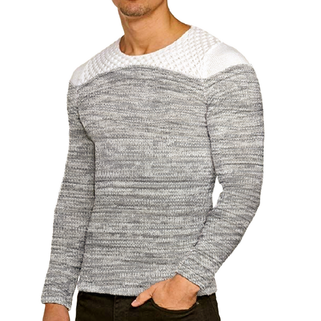 Men's Striped Knit Sweater | Casual Crew Neck | Long Sleeve | Soft Warm Fabric | Classic Versatile Design | Perfect for Layering | Comfortable Fit | Fall & Winter Menswear
