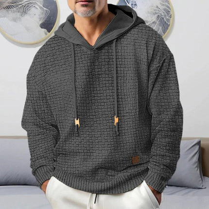 Men's Solid Color Long Sleeve Hoodie | Relaxed Fit | Soft Fabric | Attached Hood | Perfect for Fall & Winter | Comfortable Casual Apparel | Suitable for Outdoor Activities & Lounging