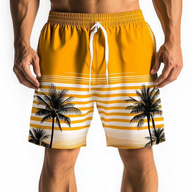 Men's Holiday Print Beach Shorts | Colorful Summer Swim Trunks | Lightweight Casual Beachwear | Comfortable Elastic Waistband with Drawstring | Vibrant Eye-catching Design | Perfect for Beach Days