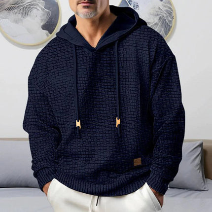 Men's Solid Color Long Sleeve Hoodie | Relaxed Fit | Soft Fabric | Attached Hood | Perfect for Fall & Winter | Comfortable Casual Apparel | Suitable for Outdoor Activities & Lounging