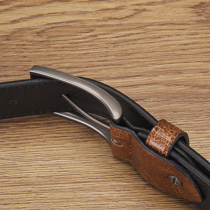 Men's PU Leather Belt | Retro Style | Classic Pin Buckle | Versatile Design | Adjustable Fit | Multiple Sizes | Durable Finish | Black Brown Tan | Modern Wardrobe Essential